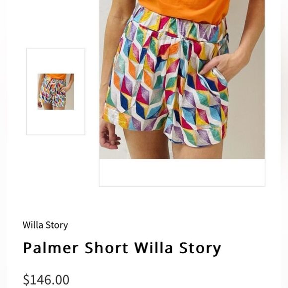 Willa Story Palmer Pull On Short Kaleidoscope Embroidered Feminine Size Medium - Picture 11 of 14